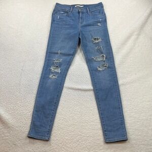 Levi's Jeans Womens 29 Blue 720 High Rise Super Skinny Distressed 52797-0046